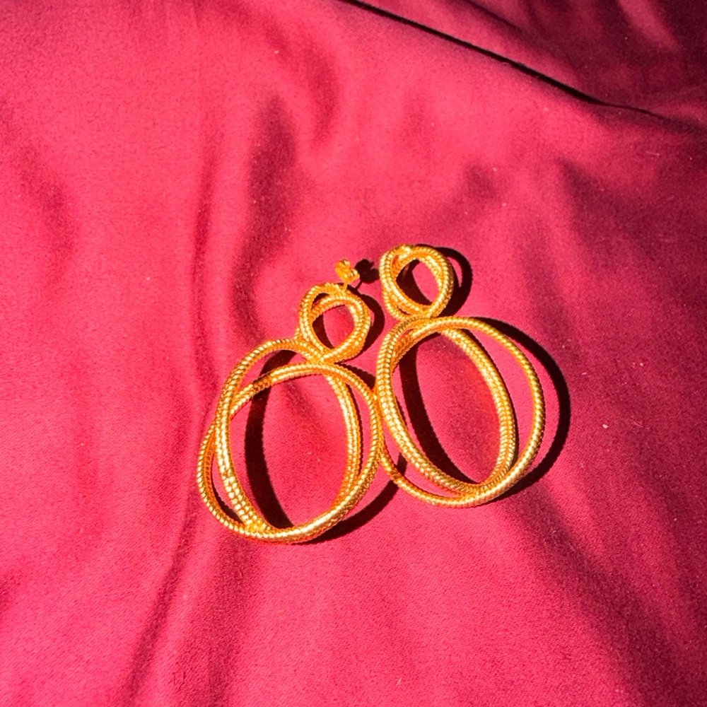 Chic Gold-Tone Twisted Hoop Earrings